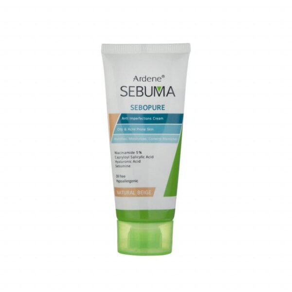 کرم ضد جوش رنگی آردن سری Sebuma مناسب پوست چرب بژ طبیعی