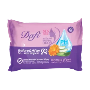 دستمال مرطوب بهداشتی دافی مدل لیدیز - بسته 20 عددی