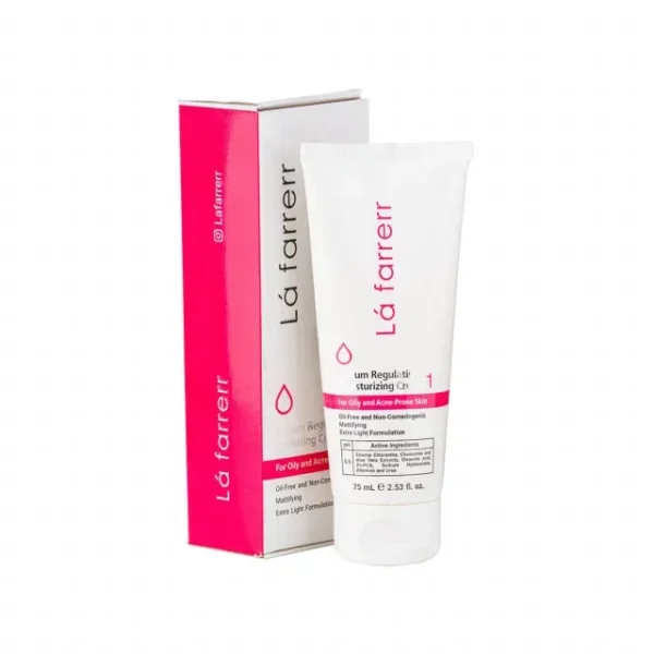 کرم کنترل کننده چربی و آبرسان لافارر شماره 1 مناسب پوست چرب و آکنه دار حجم 75 میلی لیتر