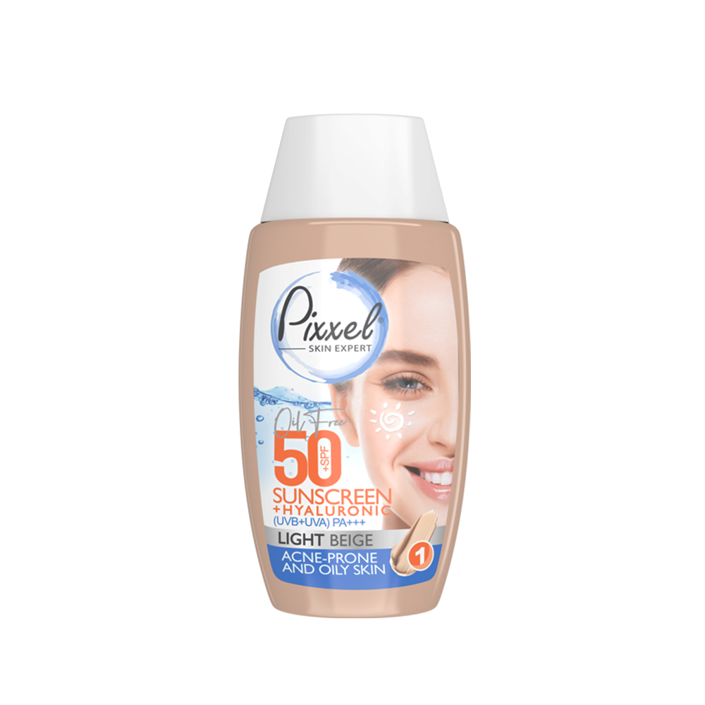کرم ضد آفتاب SPF50 پیکسل مناسب پوست چرب و جوش دار 50 میلی لیتر